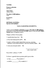 Vloga za registracijo društva - S to vlogo zastopnik društva pri pristojni upravni enoti poda zahtevo za registracijo društva. Z registracijo društvo postane pravna oseba zasebnega prava.
Pred vložitvijo zahteve za registracijo mora društvo sprejeti svoj temeljni akt (statut).
Za registracijo društva se plača upravna taksa v skupni višini 24,82 EUR- in sicer po tarifni št. 1 v višini 3,55 EUR za vlogo ter po 1. točki tarifne št. 15 v višini 21,27 EUR za izdajo odločbe.